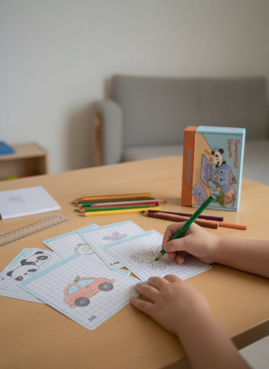 LittleThea™ Symmetrical Drawing Cards | Montessori Art & Math Activity for Kids 3+